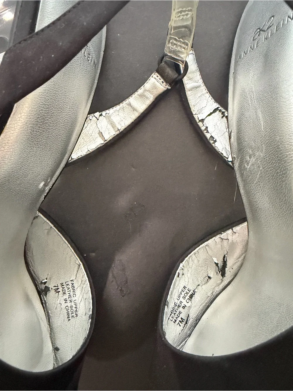 Ann Taylor Black Slingback with Clear Lucite Block Heel